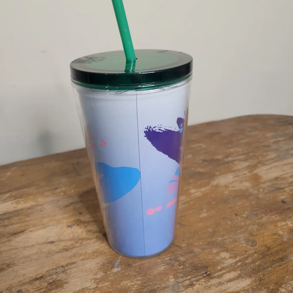 2021 Starbucks 16 oz Cold Beverage Cup with Straw